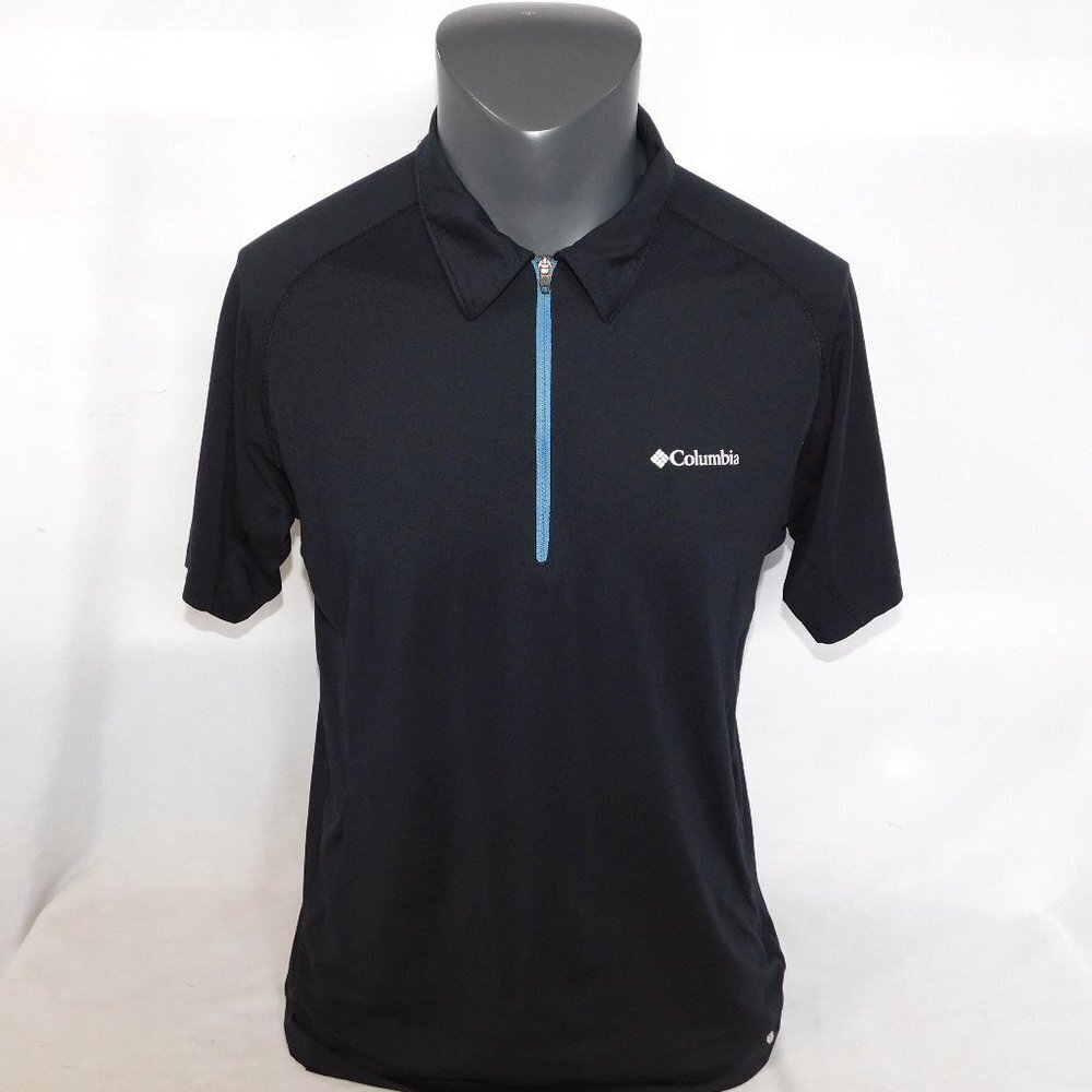 Columbia Omni Freeze Zero Black 1/4 Zip Polo Shirt Mens L